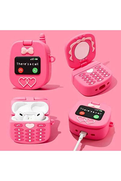 Choice جراب سماعات أذن سيليكون بتصميم هاتف محمول لطيف على شكل مرآة قابلة للطي...