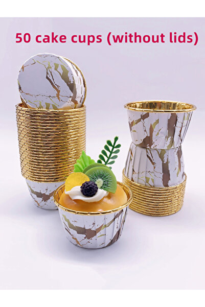 Choice 50 قطعة من أكواب الخبز الزرقاء والبيضاء ، أكواب الكب كيك التي تستخدم ل...