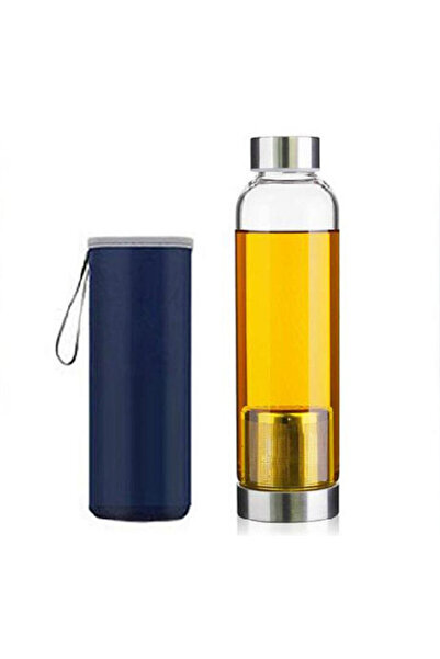 Choice7 زجاجة ماء رياضية محمولة من زجاج البوروسيليكات الحقيقي، سعة 550 مل، لو...