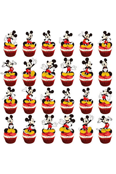 choice2 مينيسو - ٢٤ قطعة من زينة كعكة ميكي، زينة الكب كيك، زينة عيد ميلاد ميك...