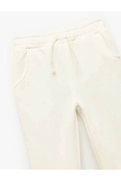Koton Lace-Up Waist Jogger with Pockets Ecru Baby Girl Sweatpants 6Wmg40031Ak