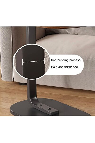 Generic C-Shaped Side Table - Elegant Black, Versatile for Living Room or Bed