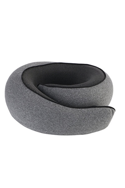 Choice وسادة رقبة سفر من الإسفنج الرمادي المرن على شكل حلزون وسادة رقبة سفر م...