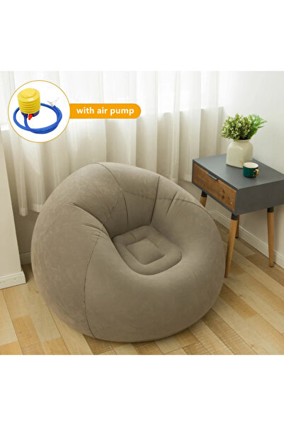 Choice كراسي أريكة قابلة للنفخ كبيرة باللون الكاكي كرسي استرخاء من البلاستيك كراسي أريكة على شكل كيس فول كرسي بوف كنبة تاتامي ليفين