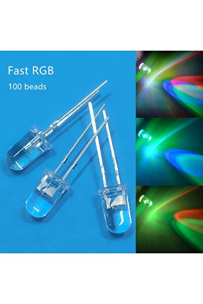 Choice فقط حبات LED سريعة 100 قطعة F5 5 مم حبات إضاءة مستديرة بطيئة RGB فلاش ...