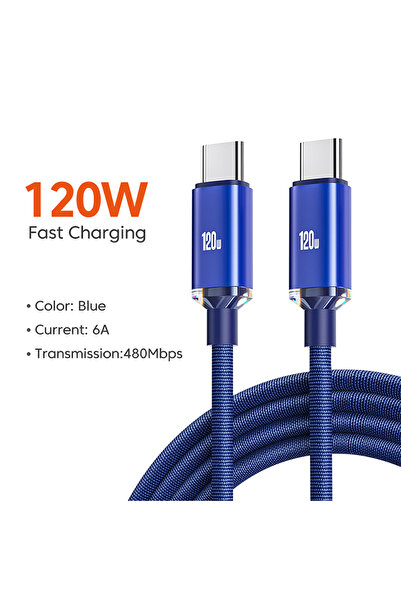 Choice كابل USB C إلى Type C بطول 1 متر وبقدرة 120 وات و6 أمبير PD لشحن سريع للغاية وتوصيل البيانات لأجهزة iPhone 15 Pro Max و Samsung