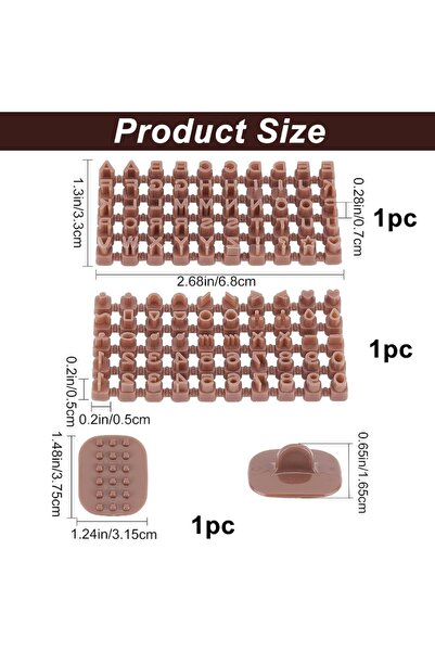 Choice AECH06-11215 طوابع حروف لطوابع الكعك الطينية طوابع حروف بوليمير بني مج...