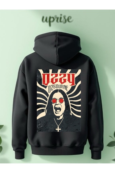 Vordevia Ози Озбърн Принтирана памучна 3-слойна суитшърт с голям размер