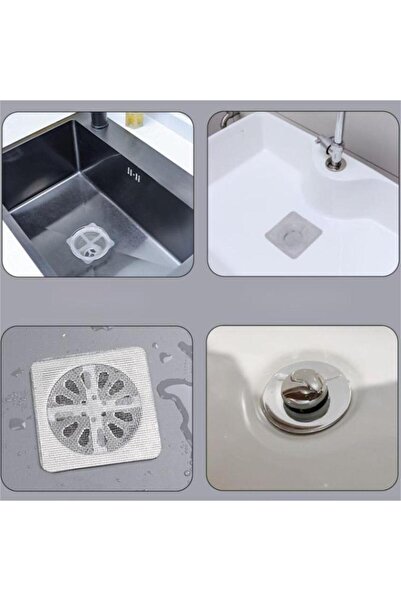Choice 10Pcs White Bathroom Sink Drain Filter - PVC Woven Drainage Mesh Net Hair Catcher