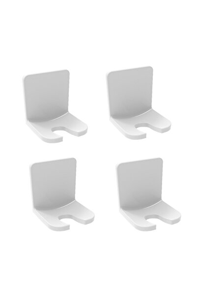 Choice 4 قطع بيضاء 4 قطع حامل فرشاة أسنان مثبت على الحائط رف تخزين فرشاة أسنا...