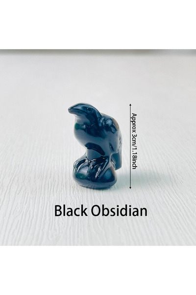 Choice 1PC Black Obsidian 1Pc Natural Crystal Black Obsidian Mini Crow Shaped Sculpture Desk Decorations Su