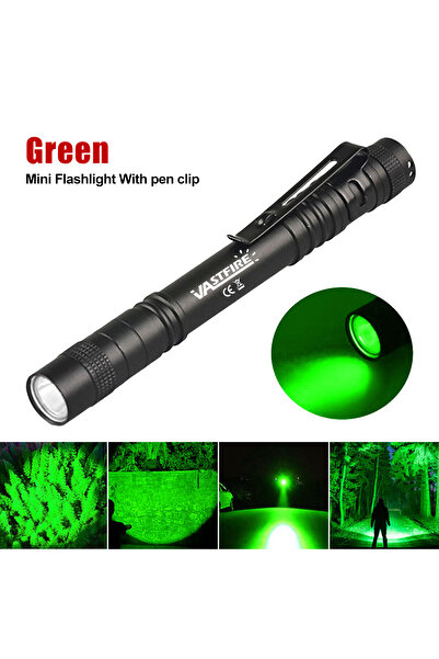 Choice غير مدرج تركيز ثابت أسود أخضر 1 قطعة 1/2/5 قطع مصابيح يدوية محمولة باللون الأخضر مصباح قلم جيب