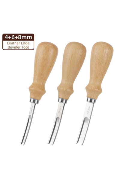 Choice 3Pcs-1Set 3 Size Leather Edge Beveler Tool, Wide Mouth Leathercraft Edge Skiving Beveler Leather Edg