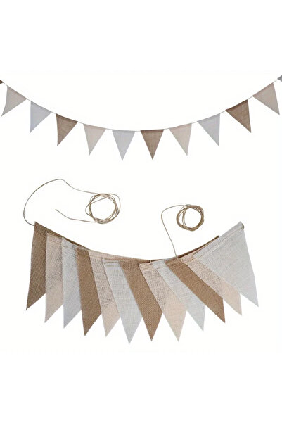 Choice B Birthday Linen Banner Multicolor Triangles Flags Hanging Pennant Dec...