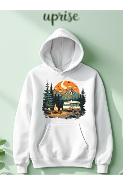 Vordevia Hanorac Camping On The Road cu imprimeu din bumbac cu 3 fire O supra...