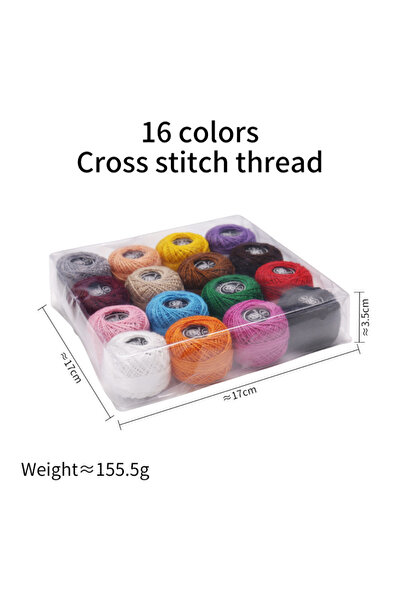 Choice1 خيوط تطريز أحادية اللون 16 قطعة خيوط تطريز ملونة خيوط خياطة خيوط تطري...