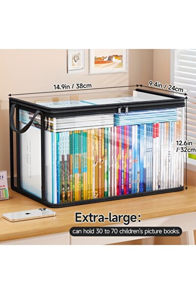 Choice XL PVC Storage Bag with Flip Lid & Viewing Window - Durable Rectangular Organizer for Toys, Crafts,