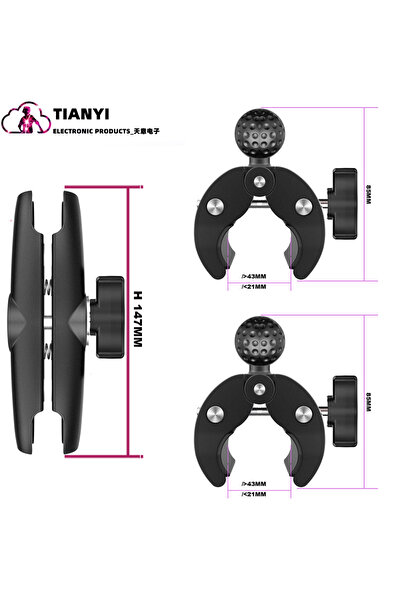 Choice كاميرا رياضية 147 مم، ركوب الدراجات النارية، مشبك مزدوج الرأس، رأس كرو...
