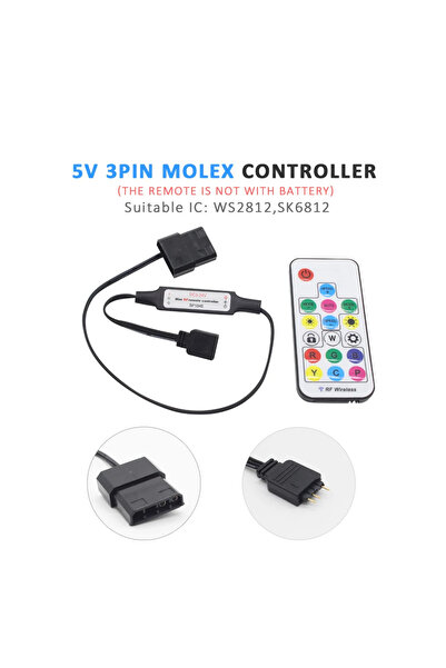 Choice 5V 3Pin Molex SATA Molex RGB Controller 5V 3Pin 12V 4Pin لمروحة تبريد علبة وحدة المعالجة المركزية للكمبيوتر LED Light Ra