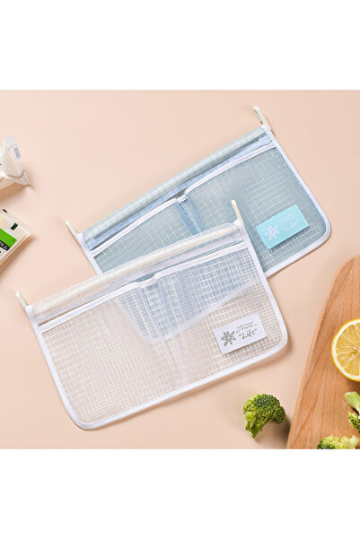 Choice random color Dual Compartment Fridge Hanging Organizer - Mesh Storage Bags for Fruits/Snacks, No Hoo
