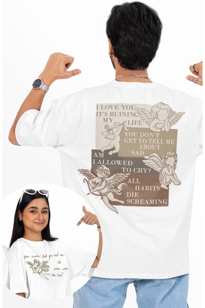 Fuddy Moda تي شيرت مطبوع عليه عبارات من أغاني تايلور سويفت للجنسين، تي شيرت ك...