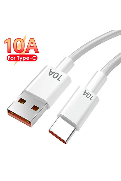Choice كابل USB من النوع C أبيض 10 أمبير بطول 1 متر وسلك بيانات شحن فائق السر...