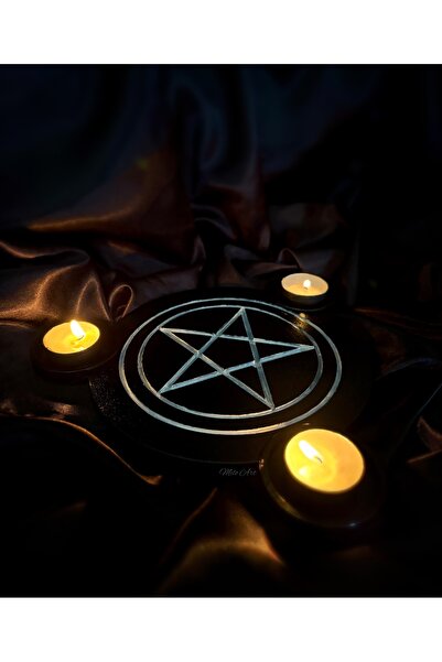 Milo Art El Yapımı Beton Pentagram Altar Ve Mumluk Gotik Dekor | Dekoratif Ob...
