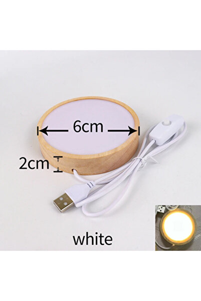 Choice white-6cm 1pc 1-4Pcs Crystal Glass Wooden LED Light Display Base Art Ornament Wooden Night Lamp Base