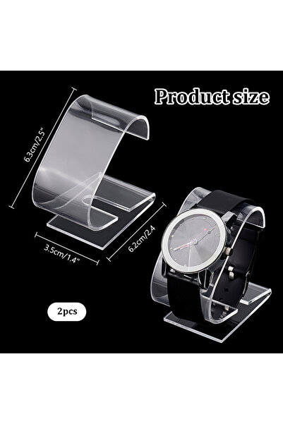 Choice1 AECH-20818 2pcs Watch Display Stands Clear Acrylic Watch Holder Jewel...