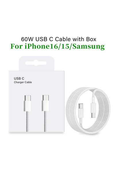Choice كابل USB-C أصلي بطول مترين، يدعم الشحن السريع بقوة 60 واط، متوافق مع أ...
