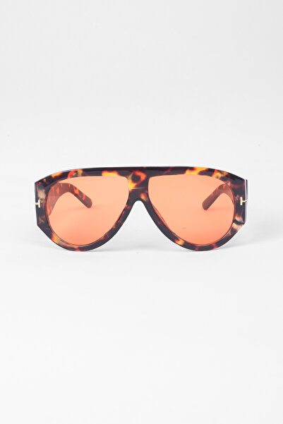 Kapin Tdate Büyük Tasarım Güneş Gözlüğü - Leopar Turuncu