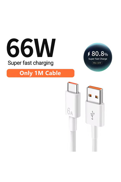 Choice شاحن فائق السرعة بطول 1 متر فقط وبقدرة 66 وات و6 أمبير لهواتف Huawei Mate 40 و50 و60 وP50 وP60 وNova 9 و10 وHonor 90 و100 Magi