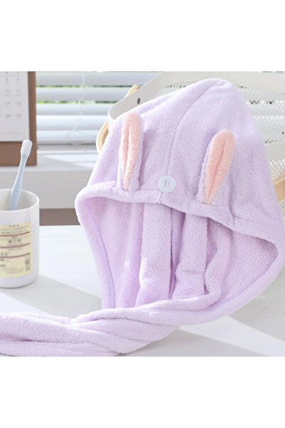 Choice مناشف شعر من الألياف الدقيقة باللون الأرجواني 1 قطعة منشفة تجفيف شعر ف...