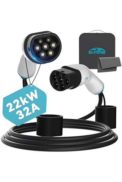 Generic EVPEIWE 22kW 32A Type 2 EV Charging Cable, 5M Portable Type 2 EV Charger Cable