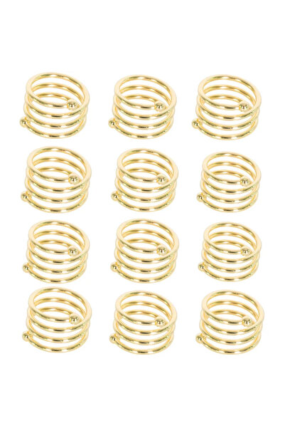 Choice نوع 3 ذهبي 12 قطعة خلفي نمط حفل زفاف حلقات مناديل المائدة زخرفة مجوفة ...