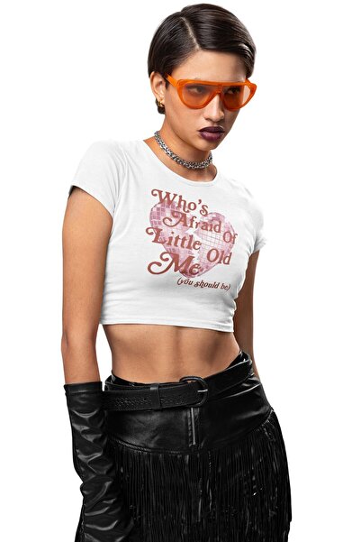 Fuddy Moda بلوزة قصيرة مطبوعة عليها "من هو الذي يخاف من الرجل الصغير القديم"،...