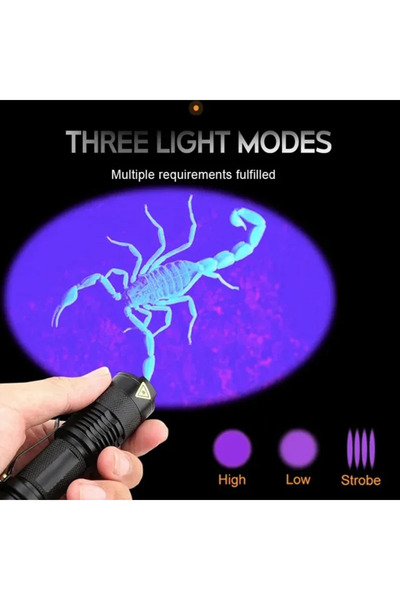 Choice 395nm Portable Mini Ultraviolet Torch UV LED Flashlight 365/395nm Waterproof Zoomable Violet Light P