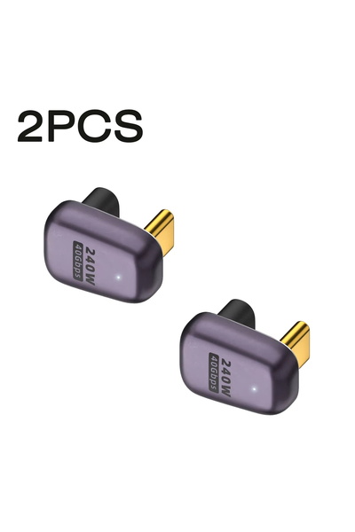 Choice 2 قطعة NNBILI 1-2 قطعة 240 واط USB C محول 180 درجة على شكل حرف U من النوع C ذكر إلى أنثى 40 جيجابت في الثانية موصل لـ