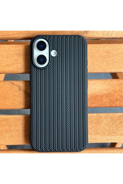 EDELFU غطاء هاتف واقٍ متين من السيليكون الناعم بنمط مضفر لهاتف iPhone 16