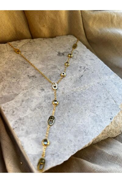 nunu takı قلادة على شكل حرف Y بتصميم بيضاوي