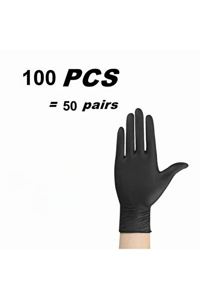 Choice M 100 قطعة 10/30/60/100 قطعة قفازات نيتريل سوداء يمكن التخلص منها للاس...