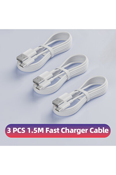 Choice كابل بيانات من النوع C إلى USB-A، 3 قطع، طول 1.5 متر، بتقنية QCMAX، 3 ...