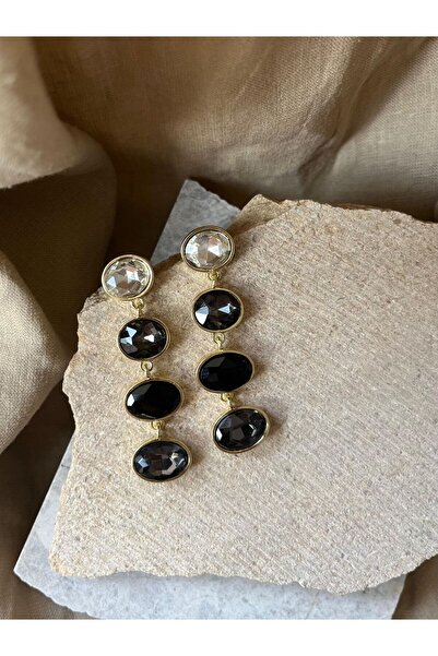 nunu takı ثلاث قطع من الأقراط المتدلية من الحجر الأسود