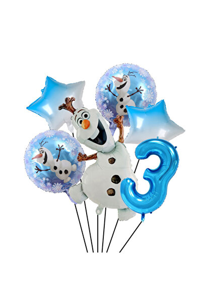 Disney 6 قطع أخرى رقم 3 مجموعة 6 قطع بالونات تزيين حفلة عيد ميلاد الرجل الثلج...