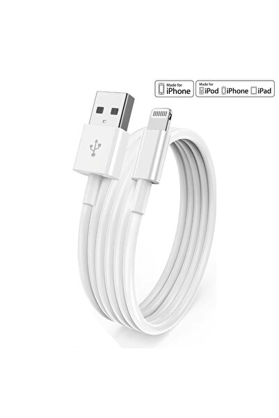 Choice كابل USB أبيض بطول 1 متر، قطعة واحدة، نصف قطعة، معتمد من MFI لشاحن iPh...