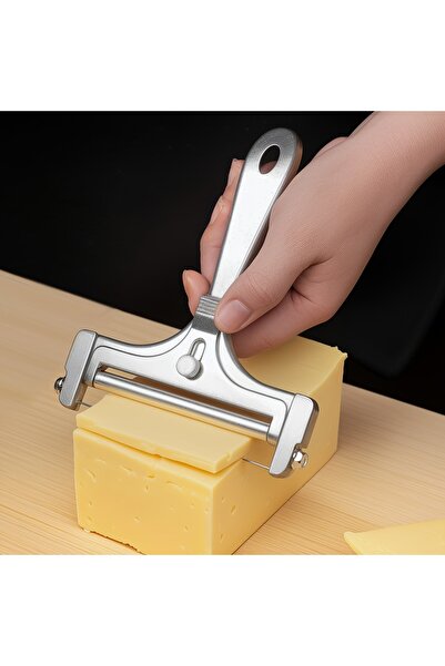 Choice قطاعة جبن فضية قابلة للتعديل، قطعة واحدة - سهلة الاستخدام، تقطيع مثالي...