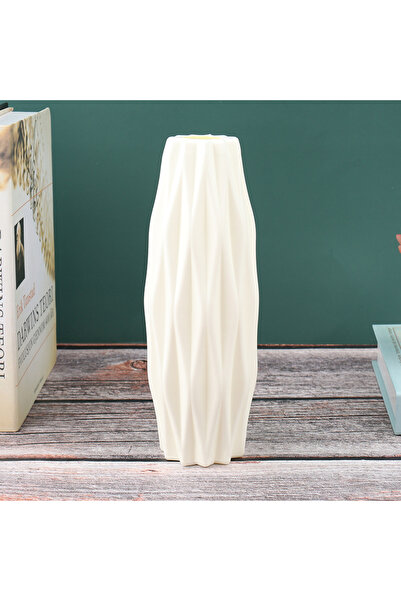 Choice White Flower Vase Decoration Home Plastic Vase White Imitation Ceramic Flower Pot