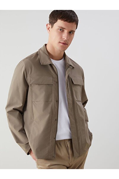 LC Waikiki معطف رجالي ذو ياقة قميص كاكي قياسي