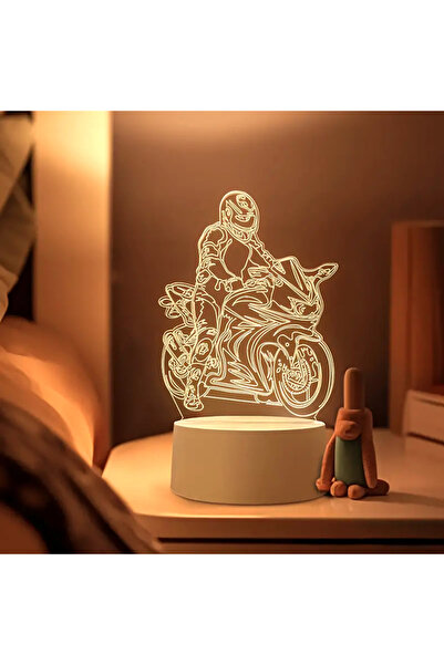 Choice أضواء ليلية ثلاثية الأبعاد باللون الأصفر والأبيض للدراجات النارية، وأضواء زخرفية للغرف وطاولات غرف المعيشة، وأضواء الأعياد