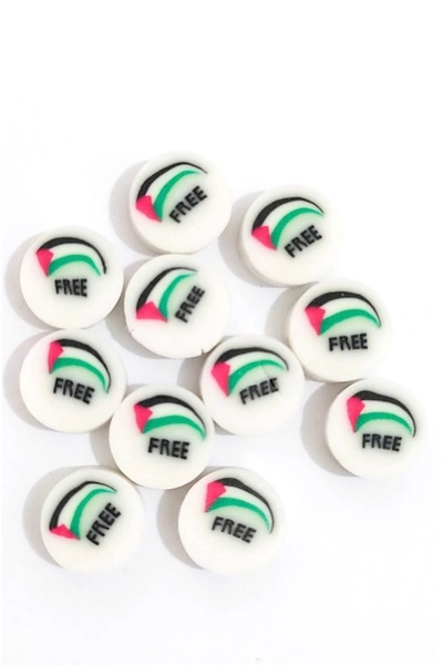 yiğit aksesuar 50 قطعة من خرز فيمو ذات طابع فلسطين الحر